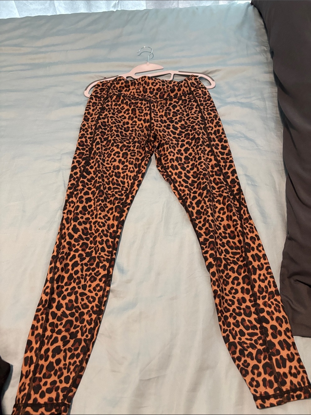 Kids Leopard Print Leggings - Brown/Black